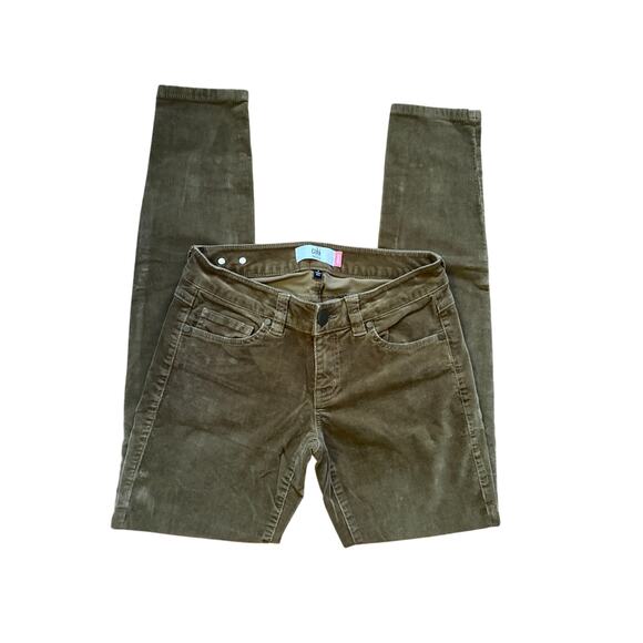 Cabi Skinny Pants Brown Olive Velvet Velour Size 2 - Picture 1 of 4